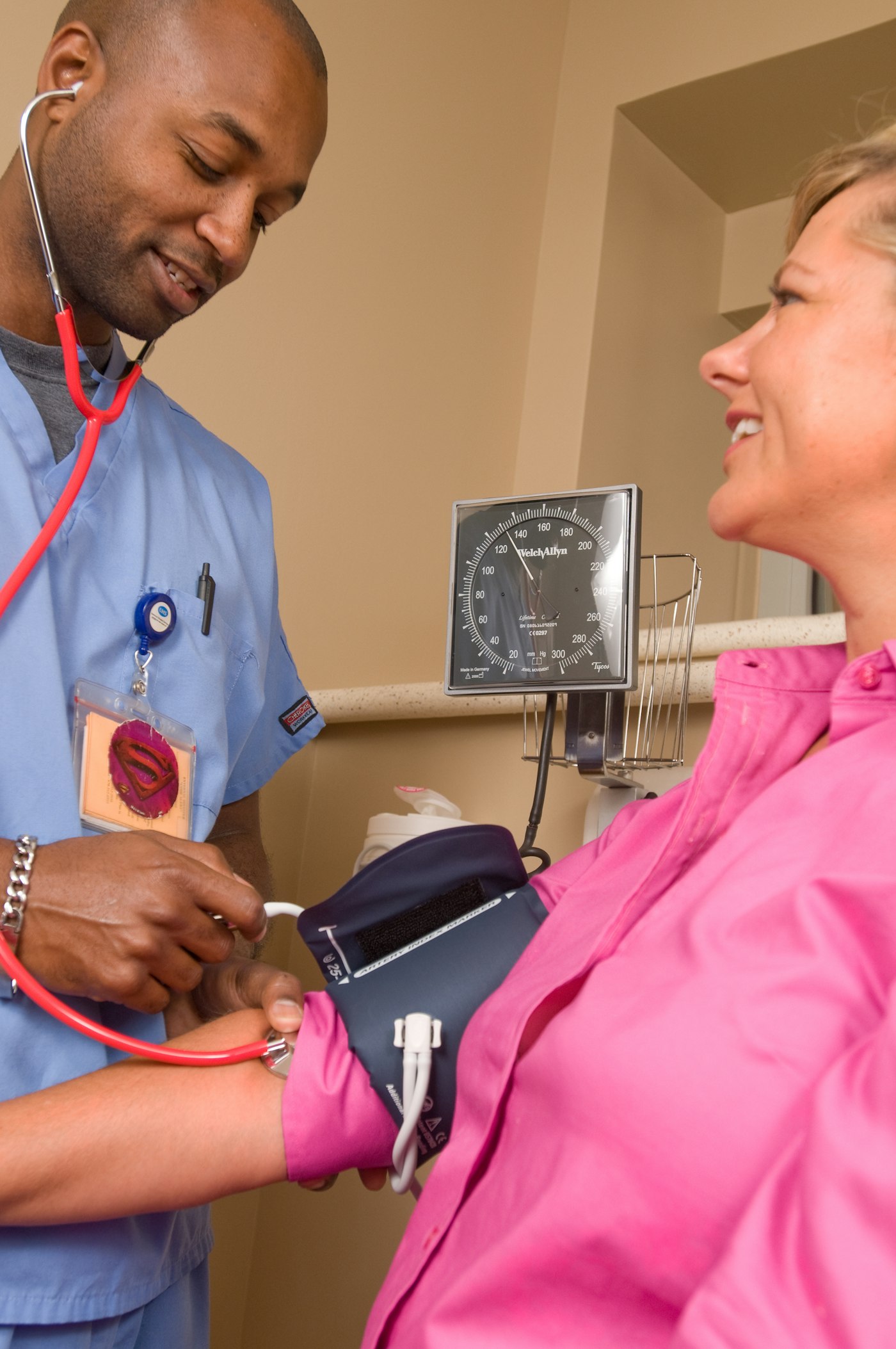 Healthcare professional reviewing clinical materials